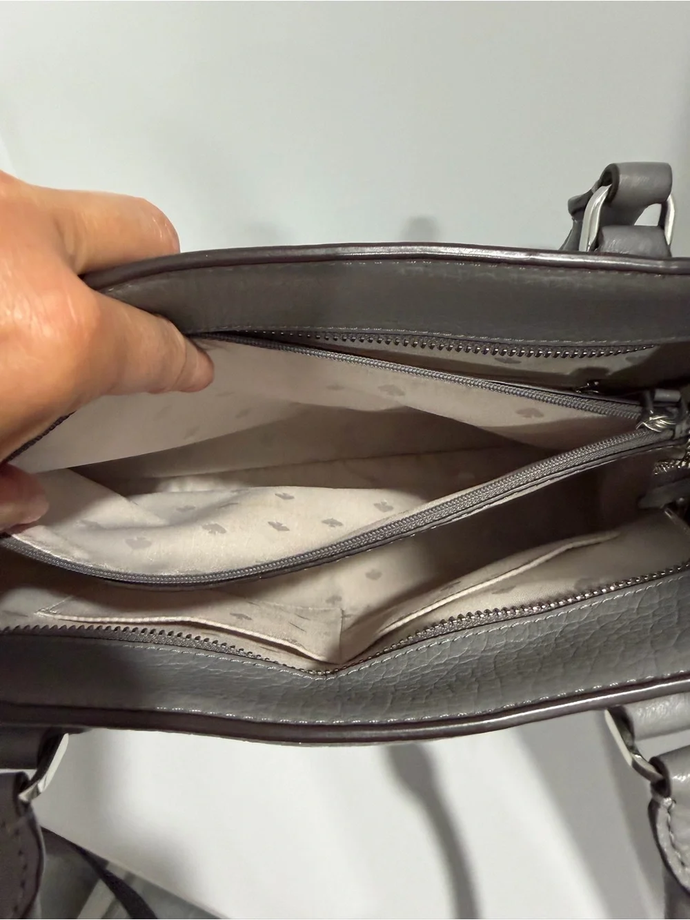 kate spade Gray Pebbled Leather Satchel